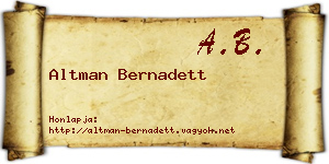 Altman Bernadett névjegykártya